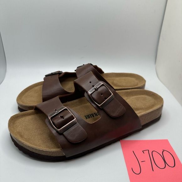 CUSHIONAIRE Women's Cork Footbed Sandal With +Comfort 8.5 BROWN - Picture 3 of 7